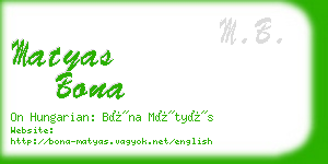 matyas bona business card